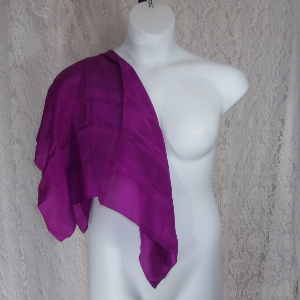 Silk Fuchsia Square Scarf NWOT